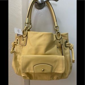 Coach Authentic Handbag | Kristen Satchel | Light Yellow With Gold Hardware